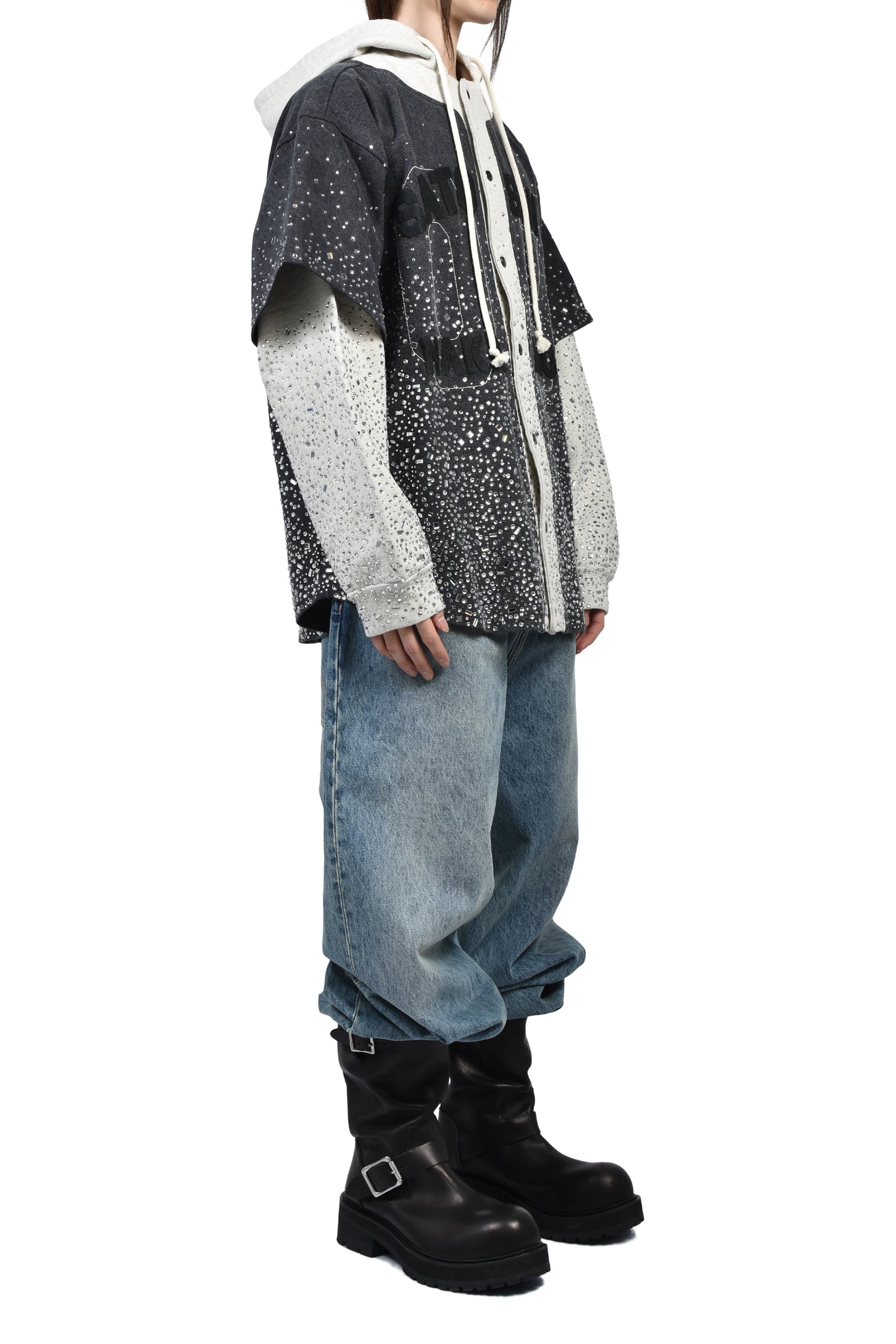 SATOSHI NAKAMOTO SHATTERED GLASS KNAPP RANCH HOODIE / BLK/GRY