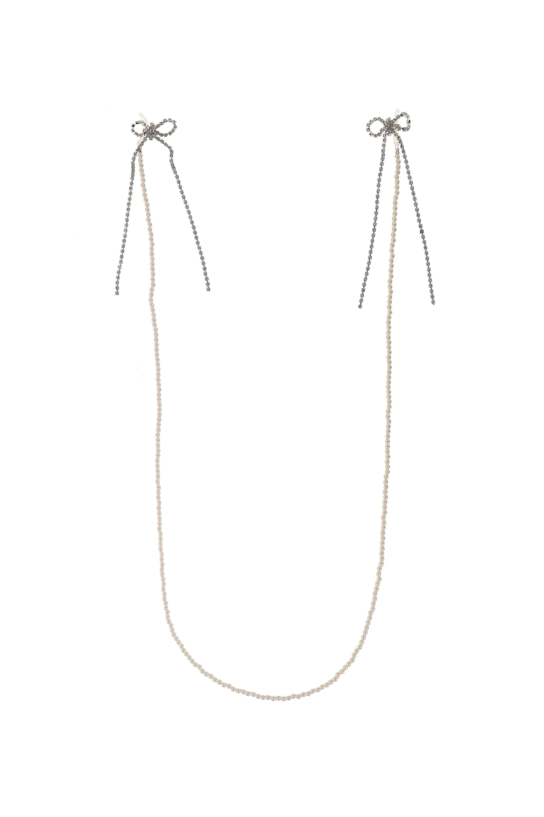 CRYSTAL RIBBON GLASSES CHAIN / WHT