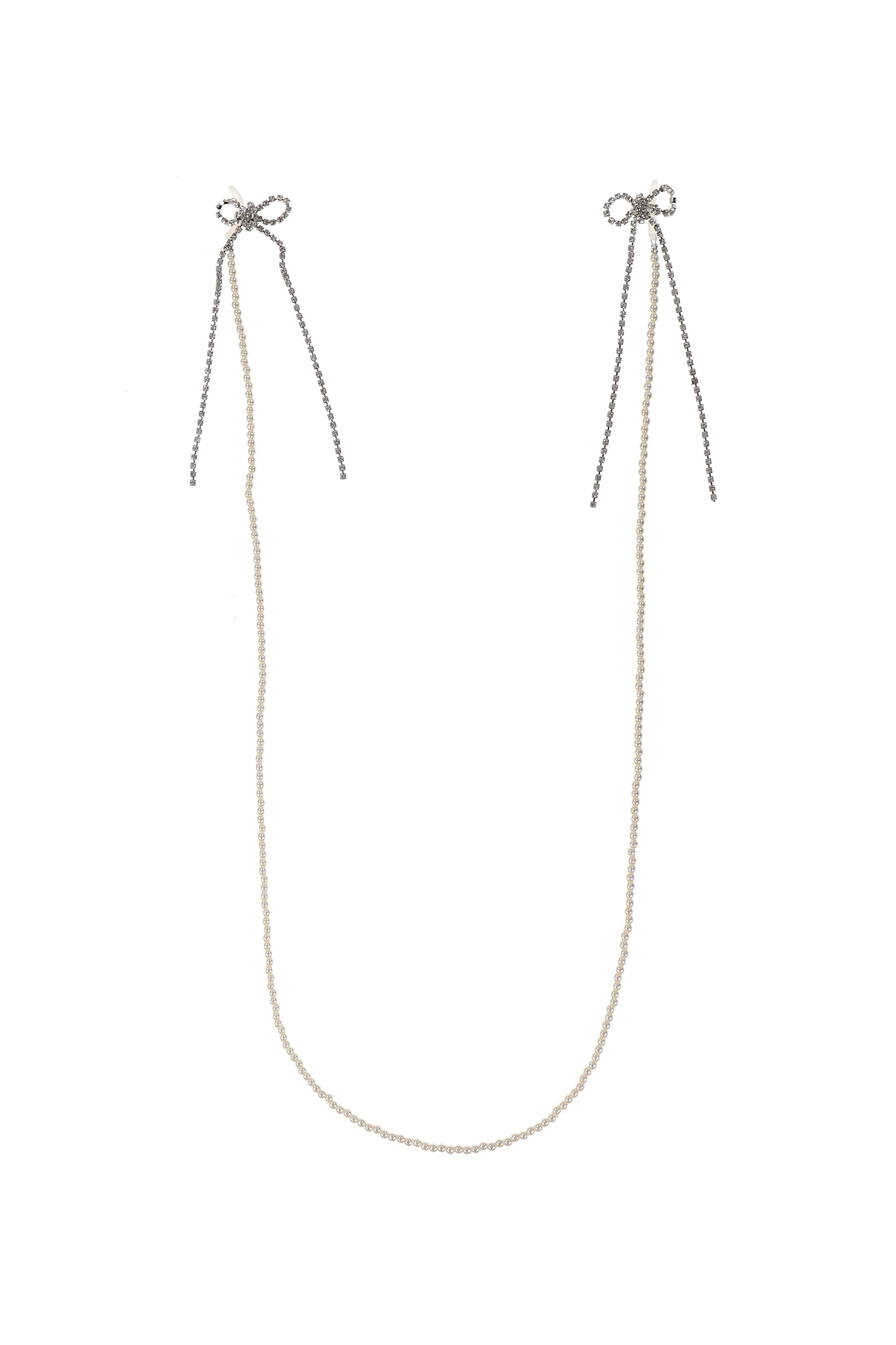 CRYSTAL RIBBON GLASSES CHAIN / WHT