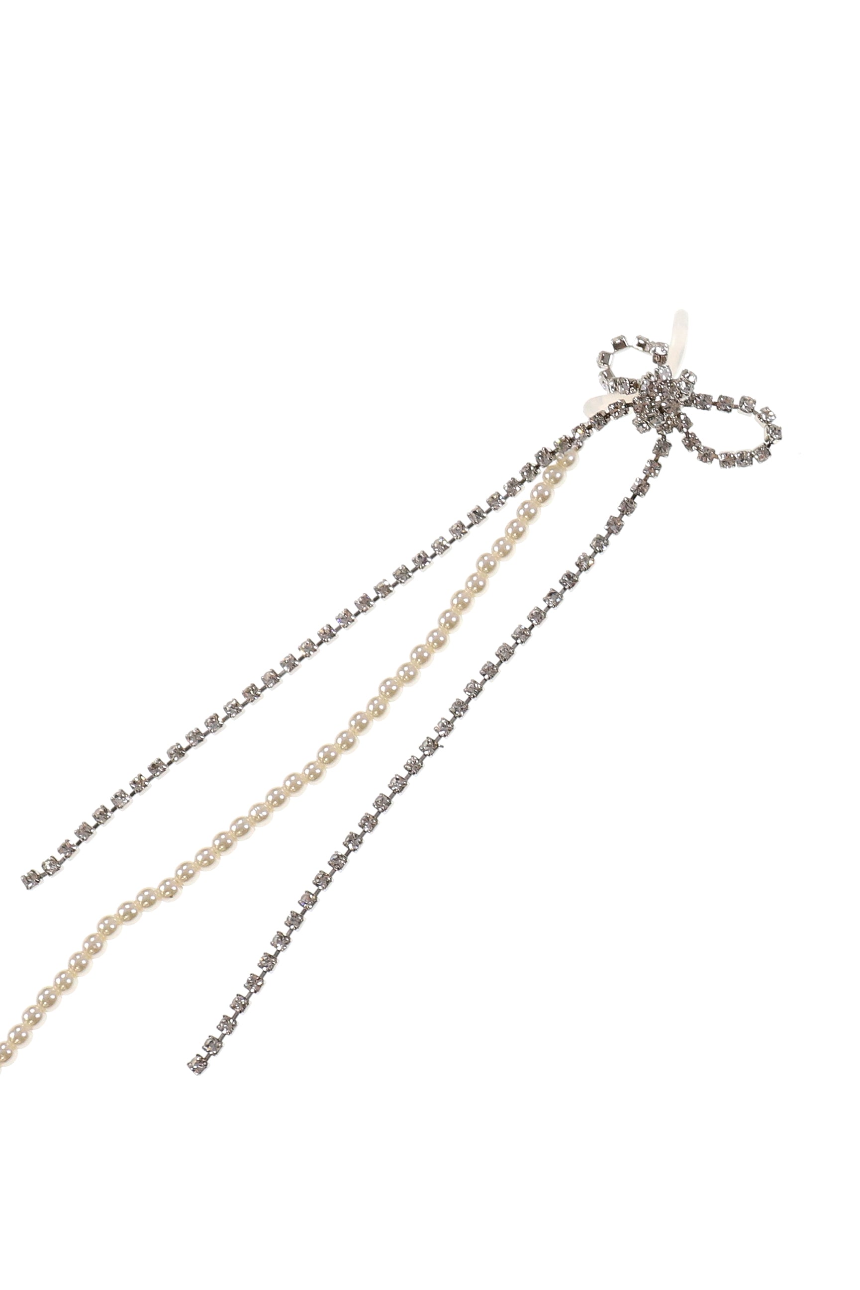 CRYSTAL RIBBON GLASSES CHAIN / WHT