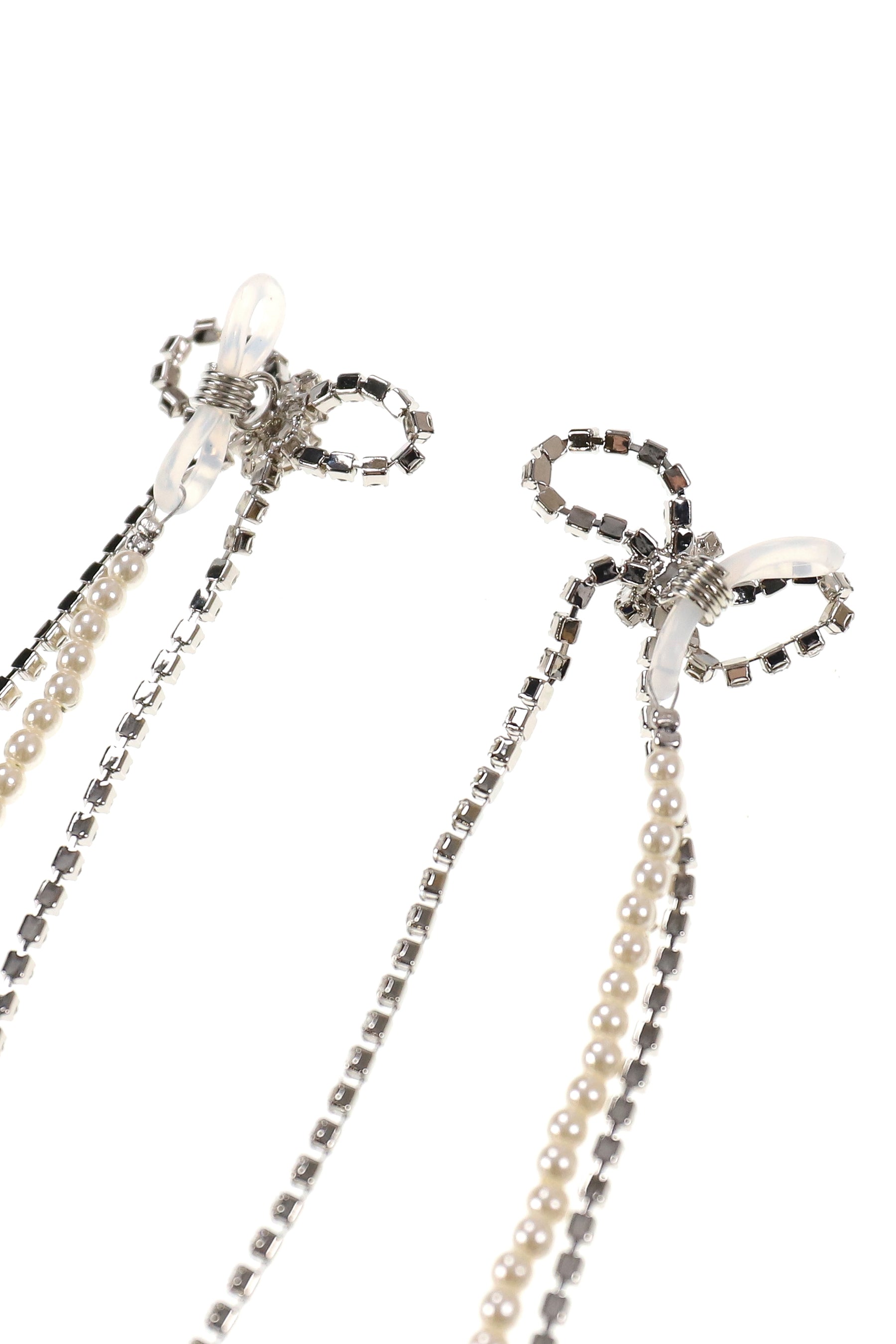 CRYSTAL RIBBON GLASSES CHAIN / WHT