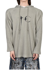 BULK SHOULDER WAFFLE HOODIE / KHA
