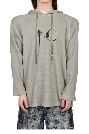 BULK SHOULDER WAFFLE HOODIE / KHA