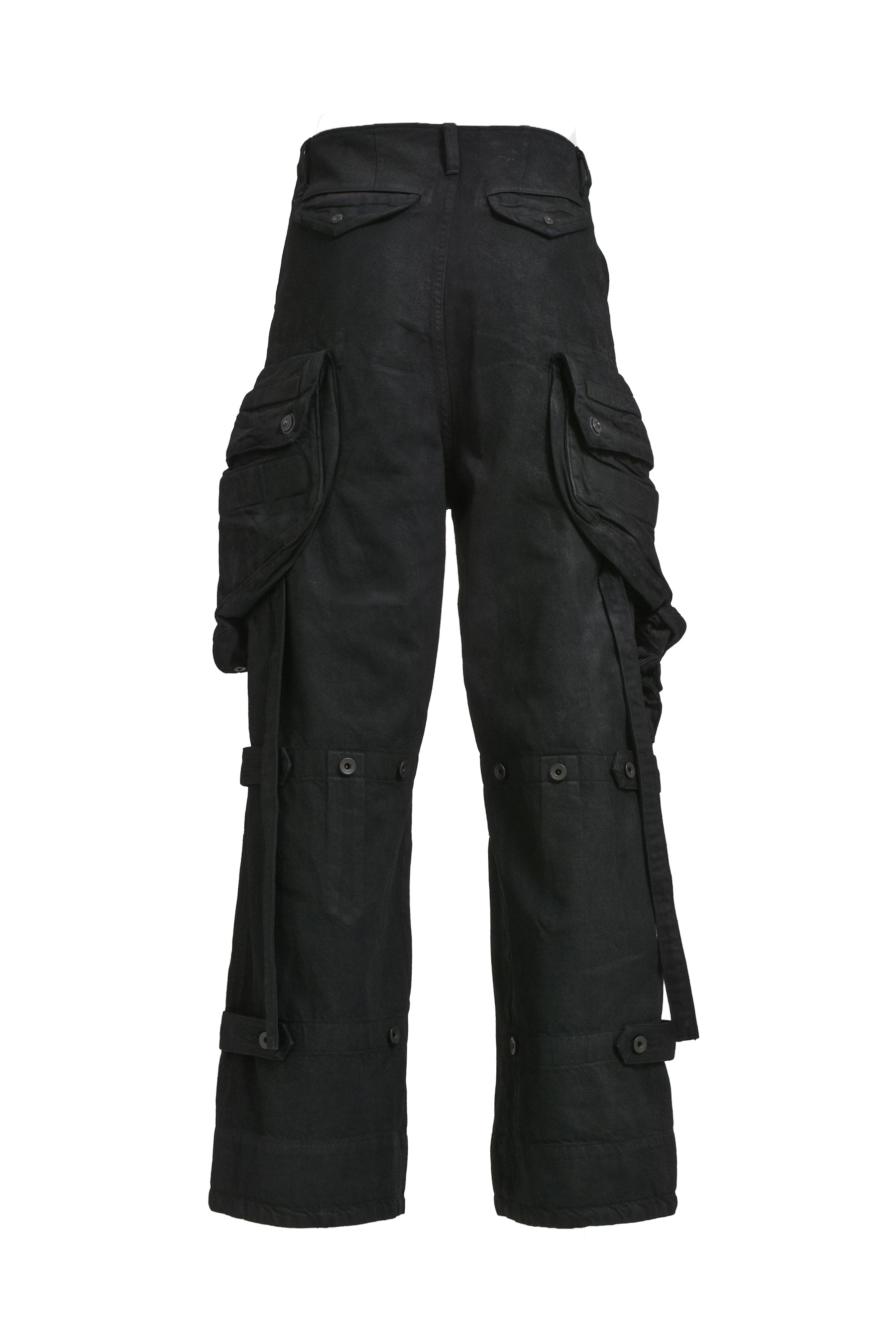 DENIM GASMASK CARGO TROUSER / BLK WAX