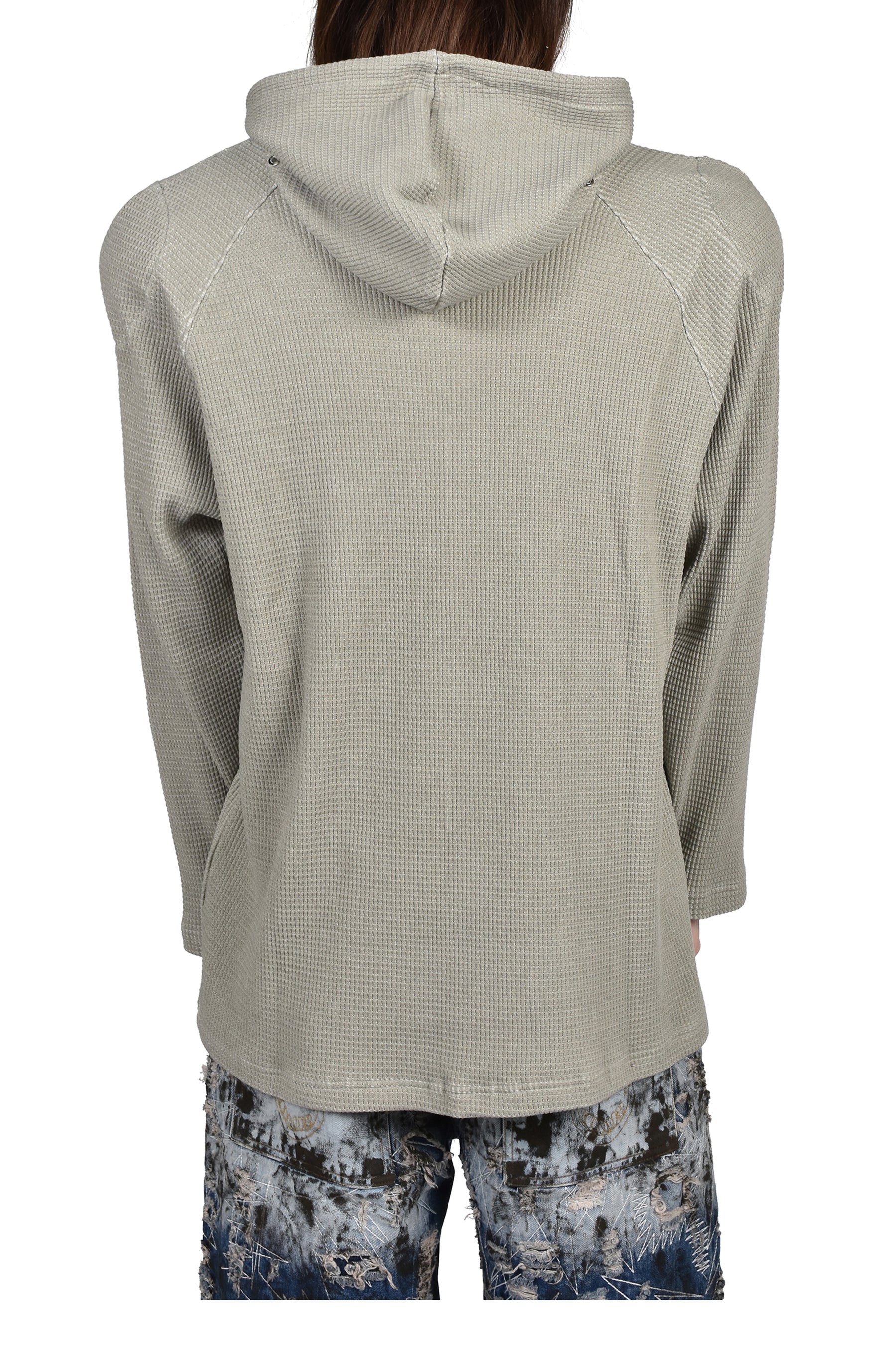 BULK SHOULDER WAFFLE HOODIE / KHA