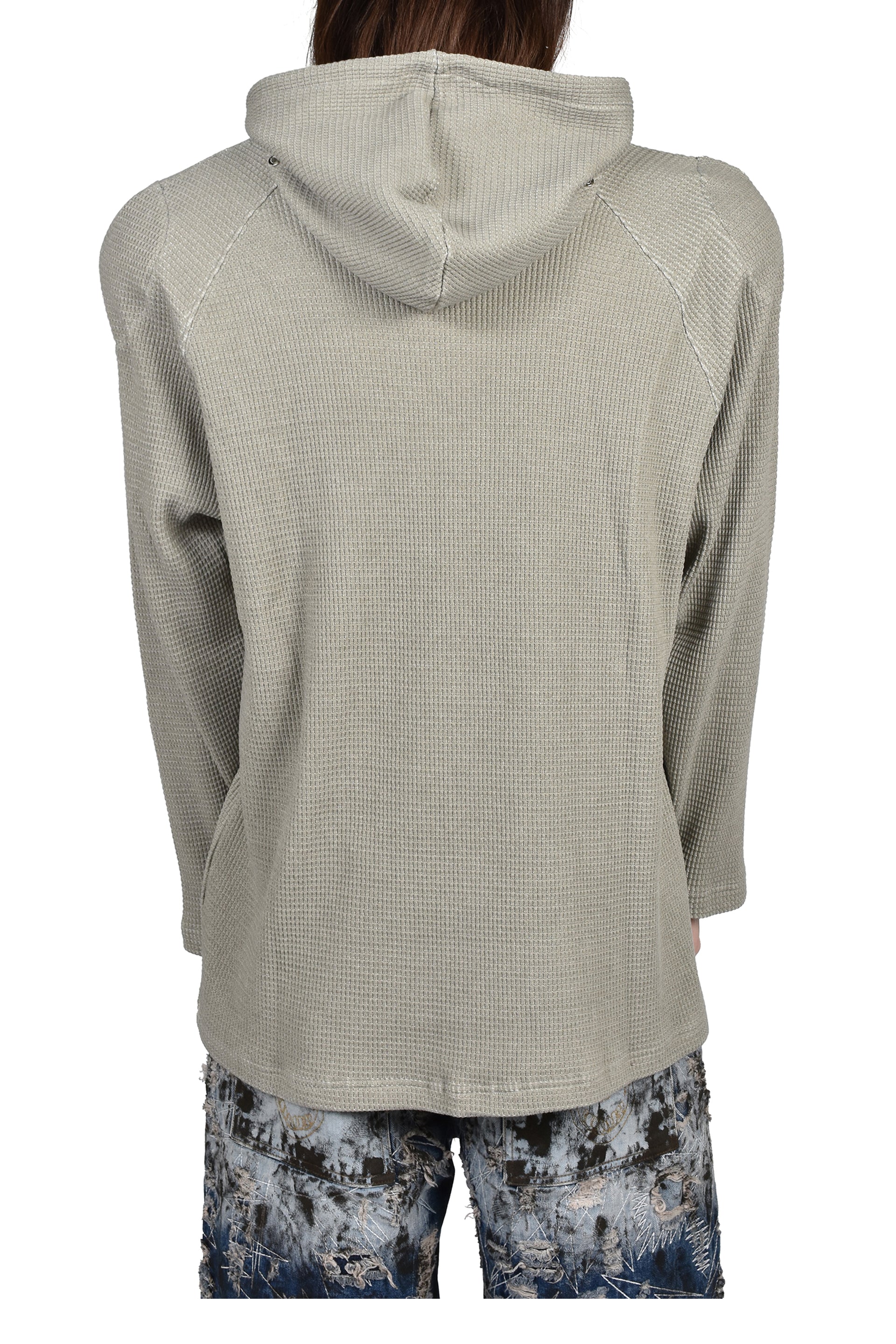 BULK SHOULDER WAFFLE HOODIE / KHA