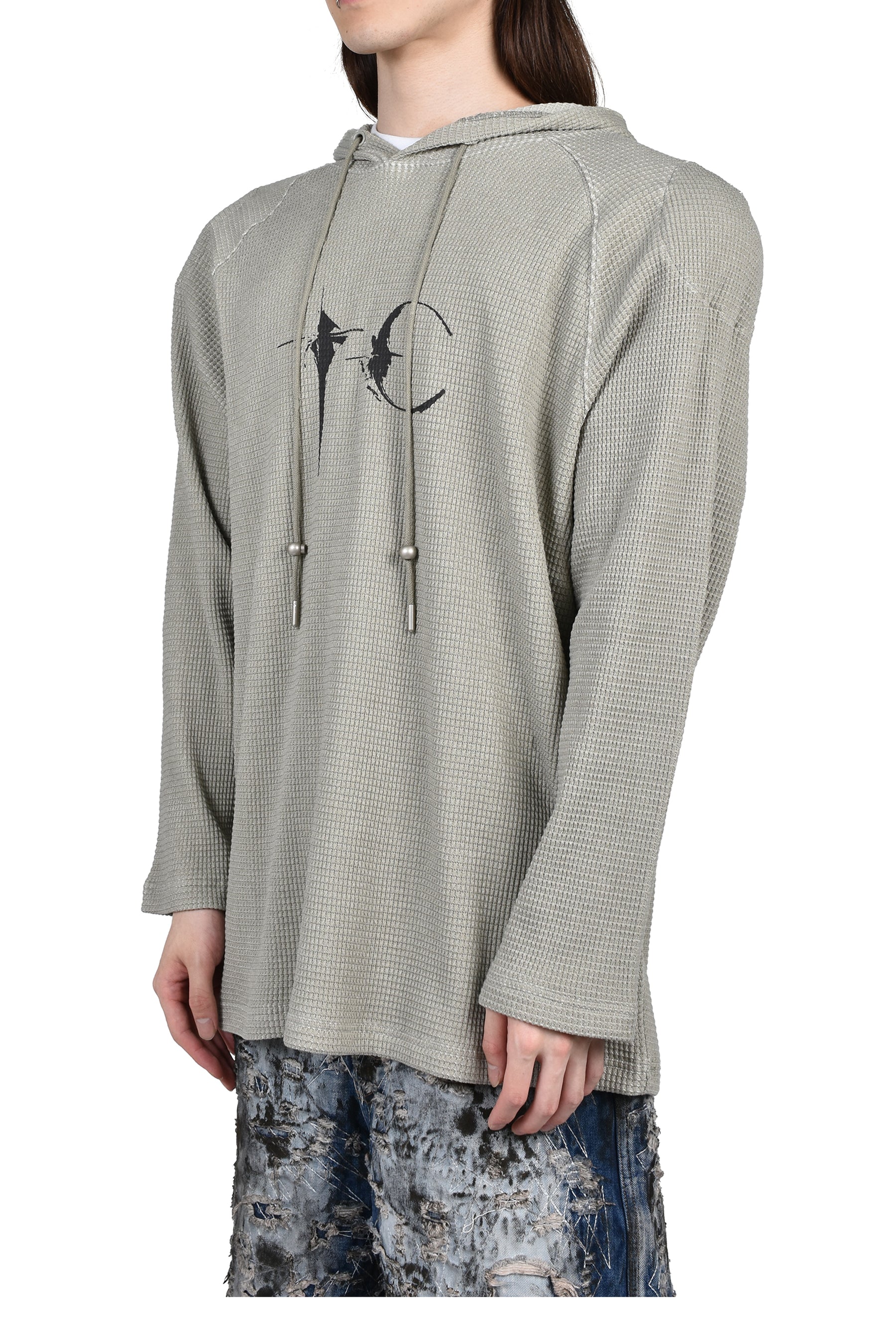 BULK SHOULDER WAFFLE HOODIE / KHA