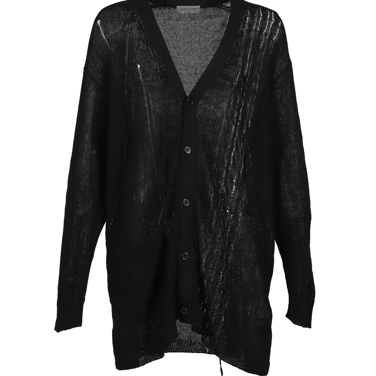 yohjiyamamoto ヨウジヤマモトコットンカーディガン Yohji Yamamoto ヨウジヤマモト SS26 LEATHER CORD CARDIGAN / BLK