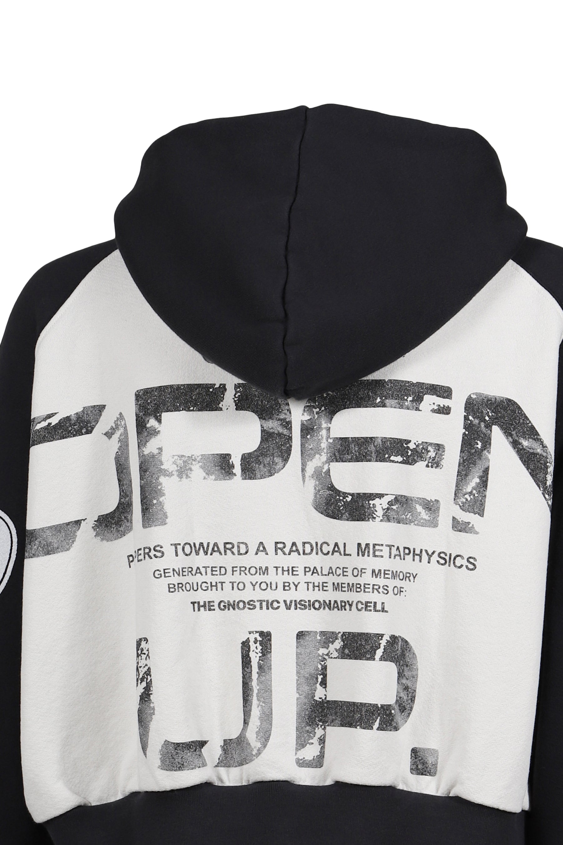 OPEN UP AGAPE HOODIE / BLK / HEATHER