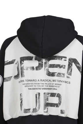 OPEN UP AGAPE HOODIE / BLK / HEATHER