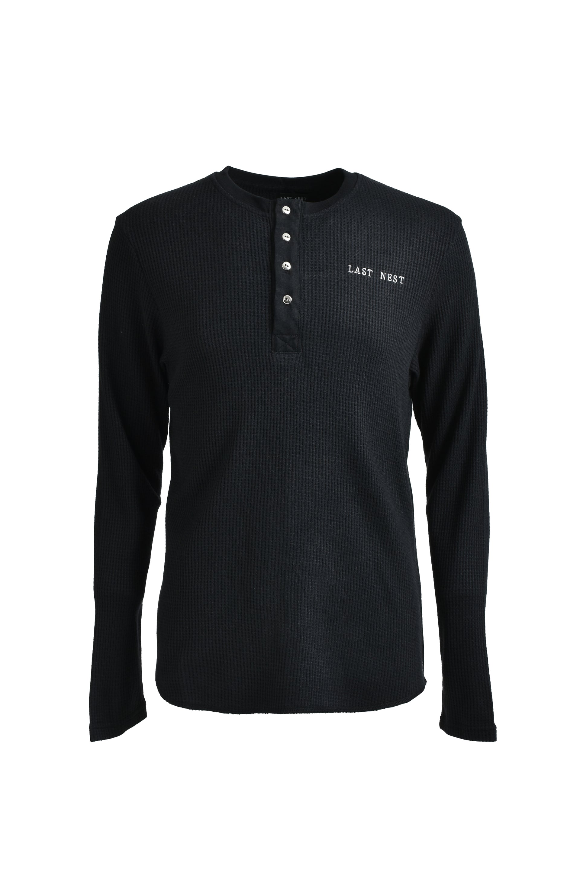 LAST NEST LOGO EMB HENRY NECK / BLK