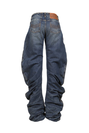 JEAN WITH OVERSIZE FIT / VINTAGEBLU