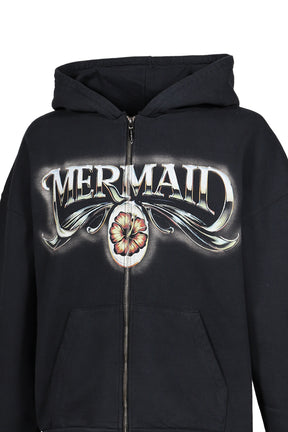 MERMAID ZIP HOODIE / BLK
