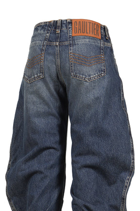 JEAN WITH OVERSIZE FIT / VINTAGEBLU