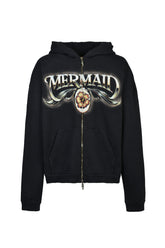 MERMAID ZIP HOODIE / BLK