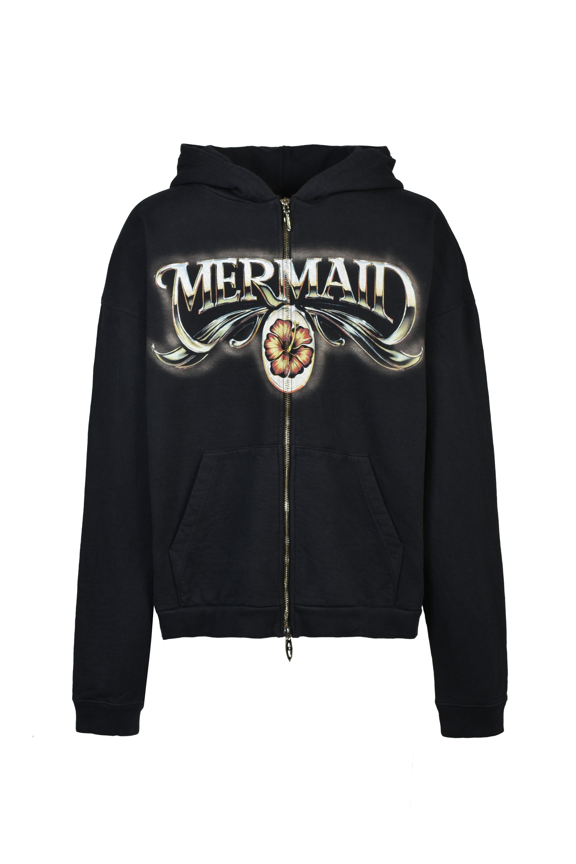 MERMAID ZIP HOODIE / BLK