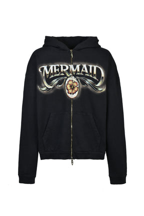 MERMAID ZIP HOODIE / BLK