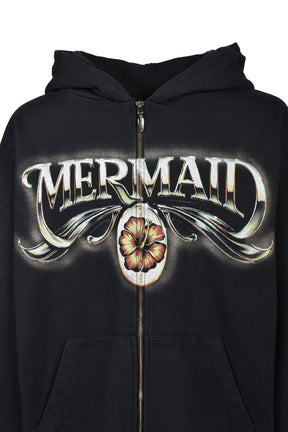 MERMAID ZIP HOODIE / BLK