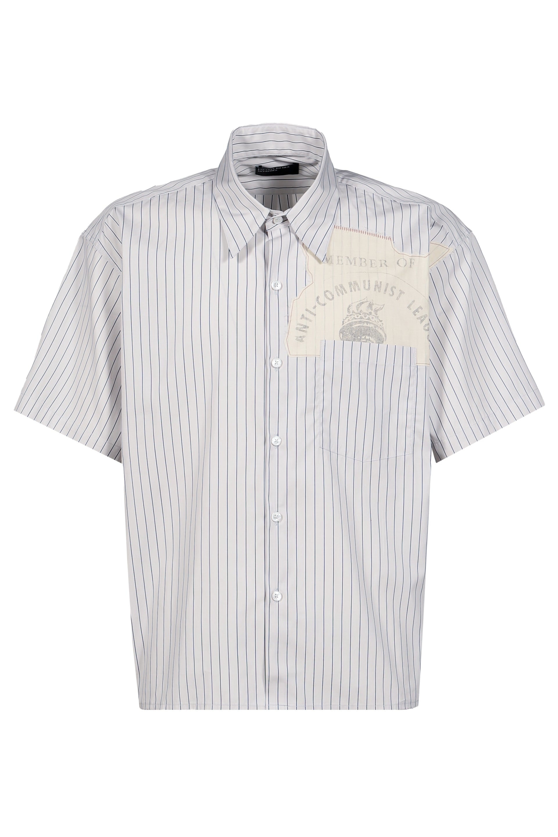 ANTI-COMMUNIST LEAGUE SHORT SLEEVE SHIRT / NVY STRIPE