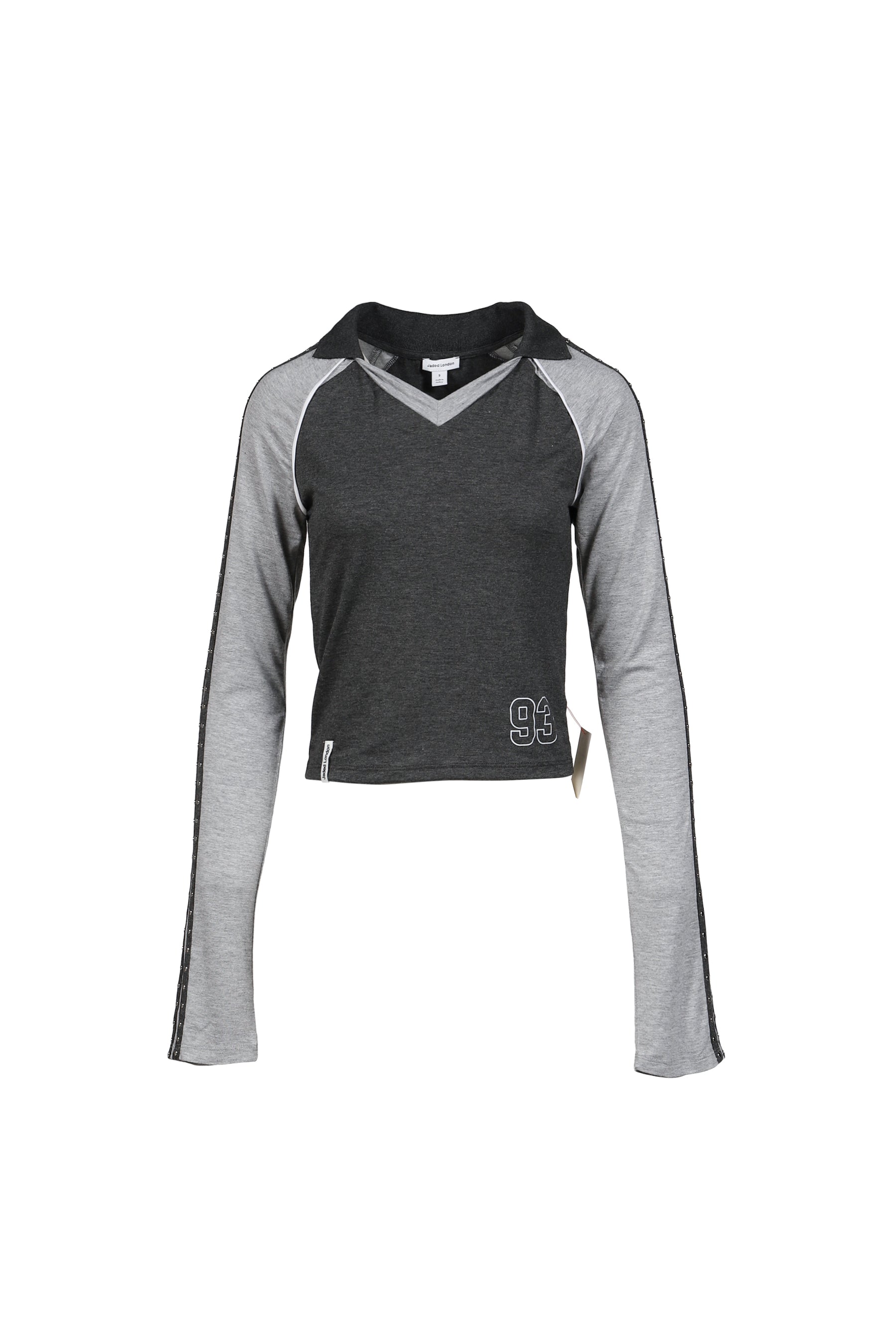 FOOTBALL BABY TEE - STUDDED / BLK GRY