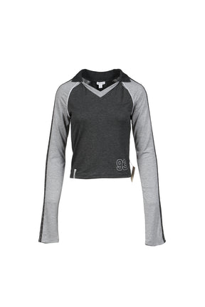 FOOTBALL BABY TEE - STUDDED / BLK GRY