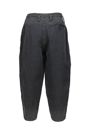 BLACK LINEN BEBOP PANTS / BLK