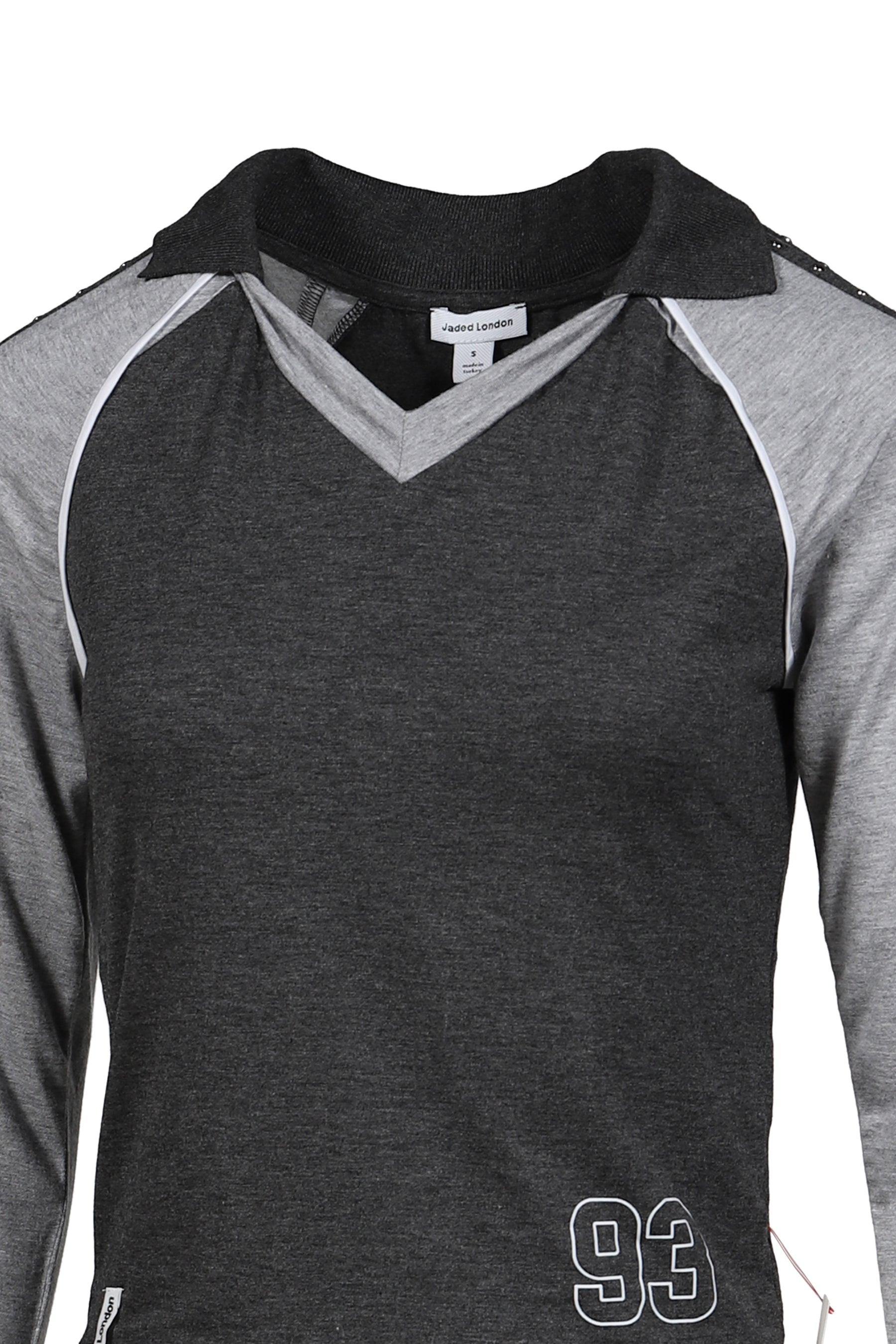FOOTBALL BABY TEE - STUDDED / BLK GRY