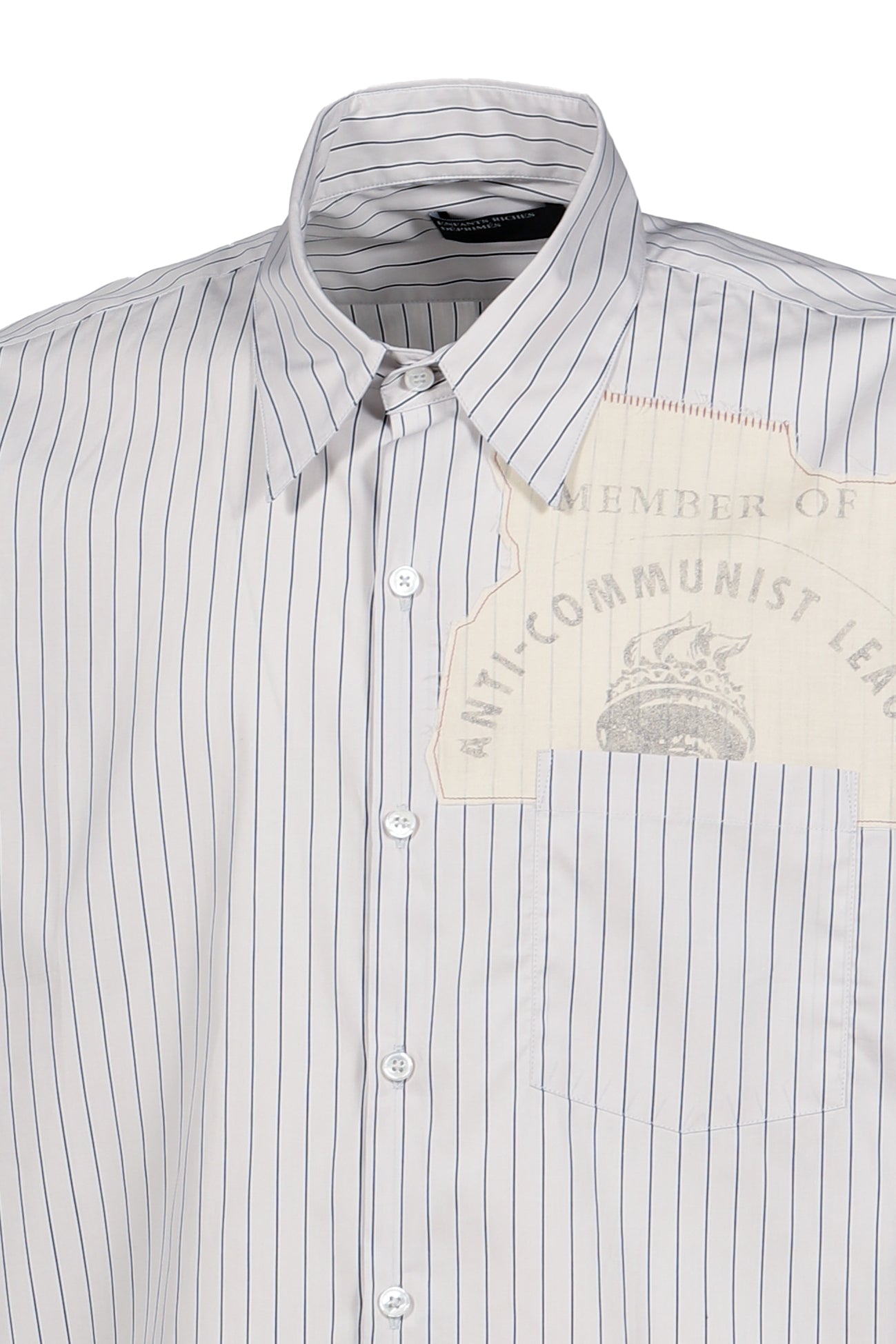 ANTI-COMMUNIST LEAGUE SHORT SLEEVE SHIRT / NVY STRIPE