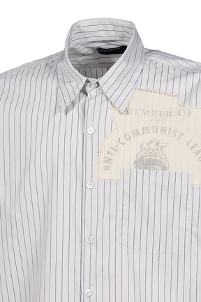 ANTI-COMMUNIST LEAGUE SHORT SLEEVE SHIRT / NVY STRIPE