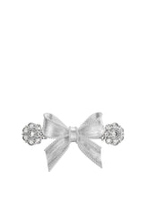 SHORT BOWKNOT GEMSTONE HAIR CLIP / SIL
