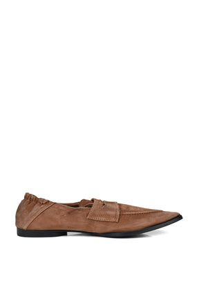 SILK SATIN SLIP-ON SHOES / BRW