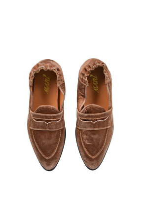 SILK SATIN SLIP-ON SHOES / BRW
