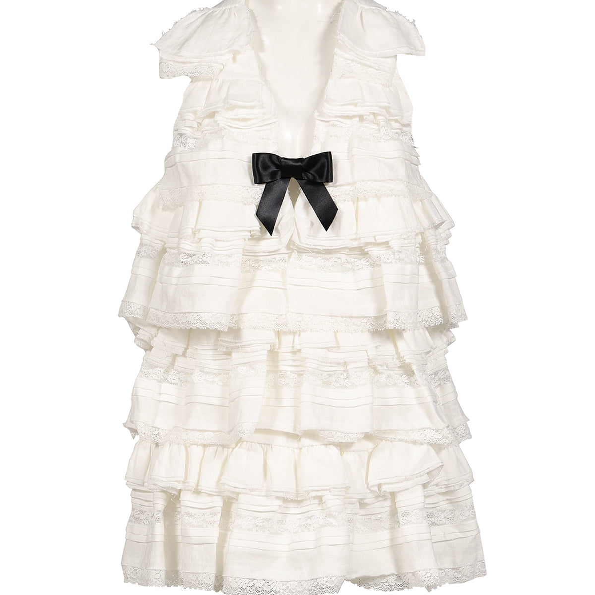 SHUSHU TONG シュシュトン SS26 HALTER MULTI-TIER RUFFLE DRESS / WHT