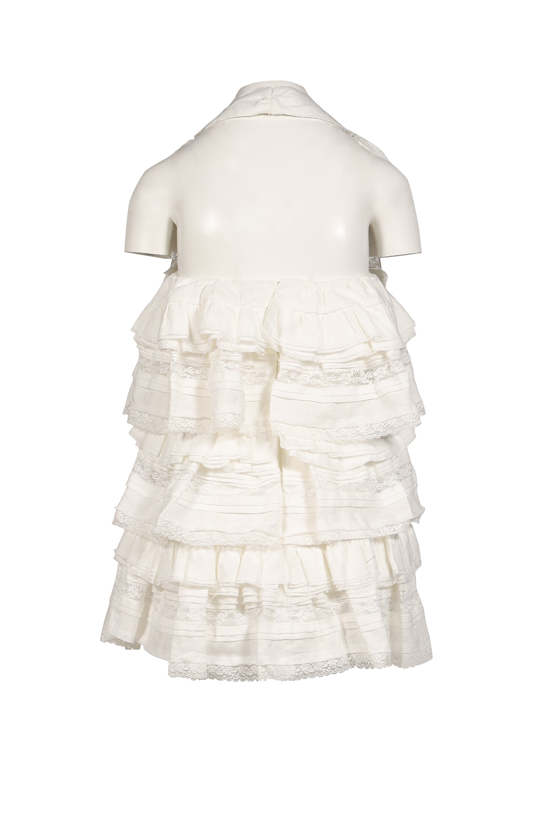 HALTER MULTI-TIER RUFFLE DRESS / WHT