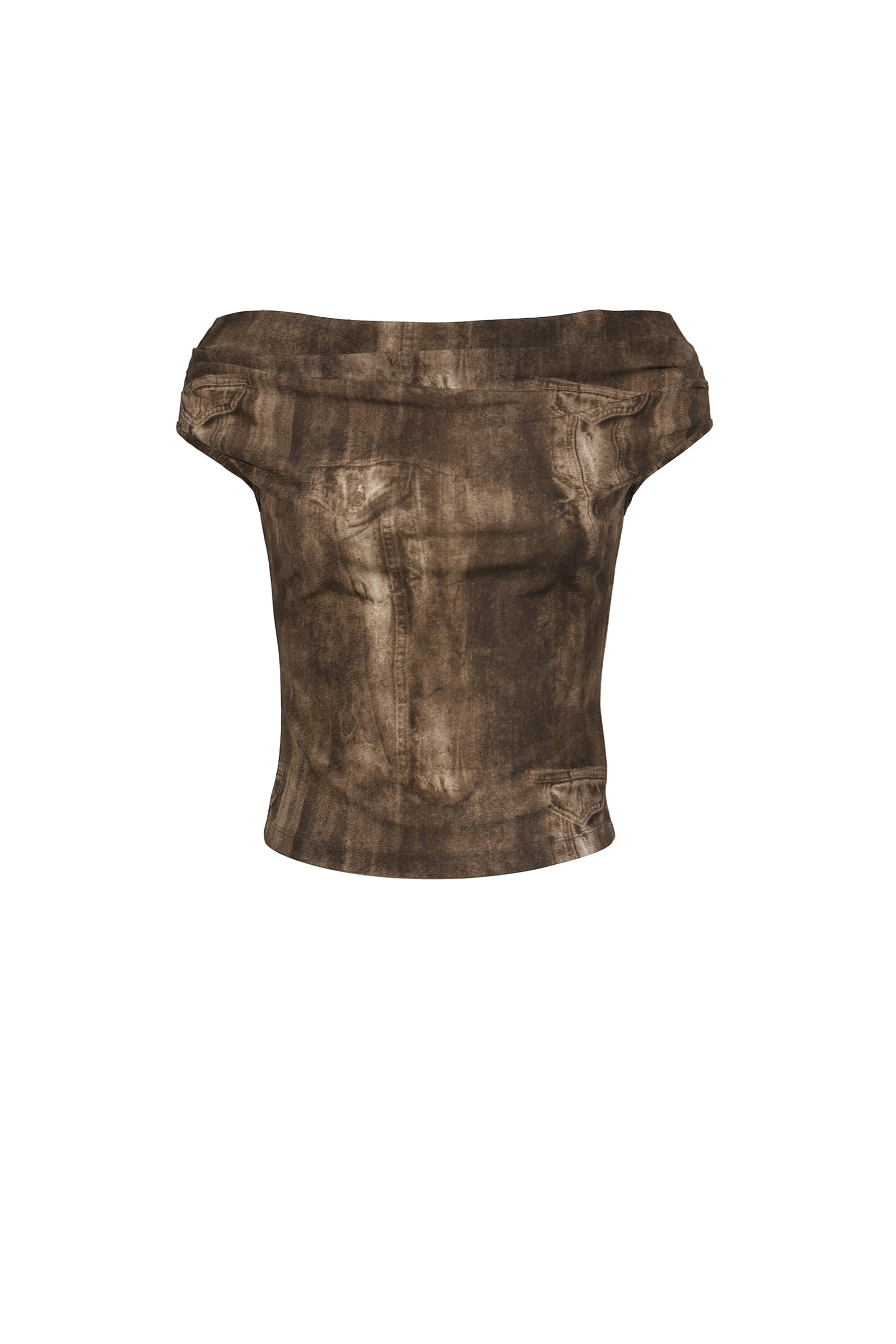FLOW NECK DRAPE HALF-T / BRW