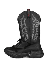 TOMO AND CO. FUNCTIONAL COSMIC WESTERN BOOTS / BLK