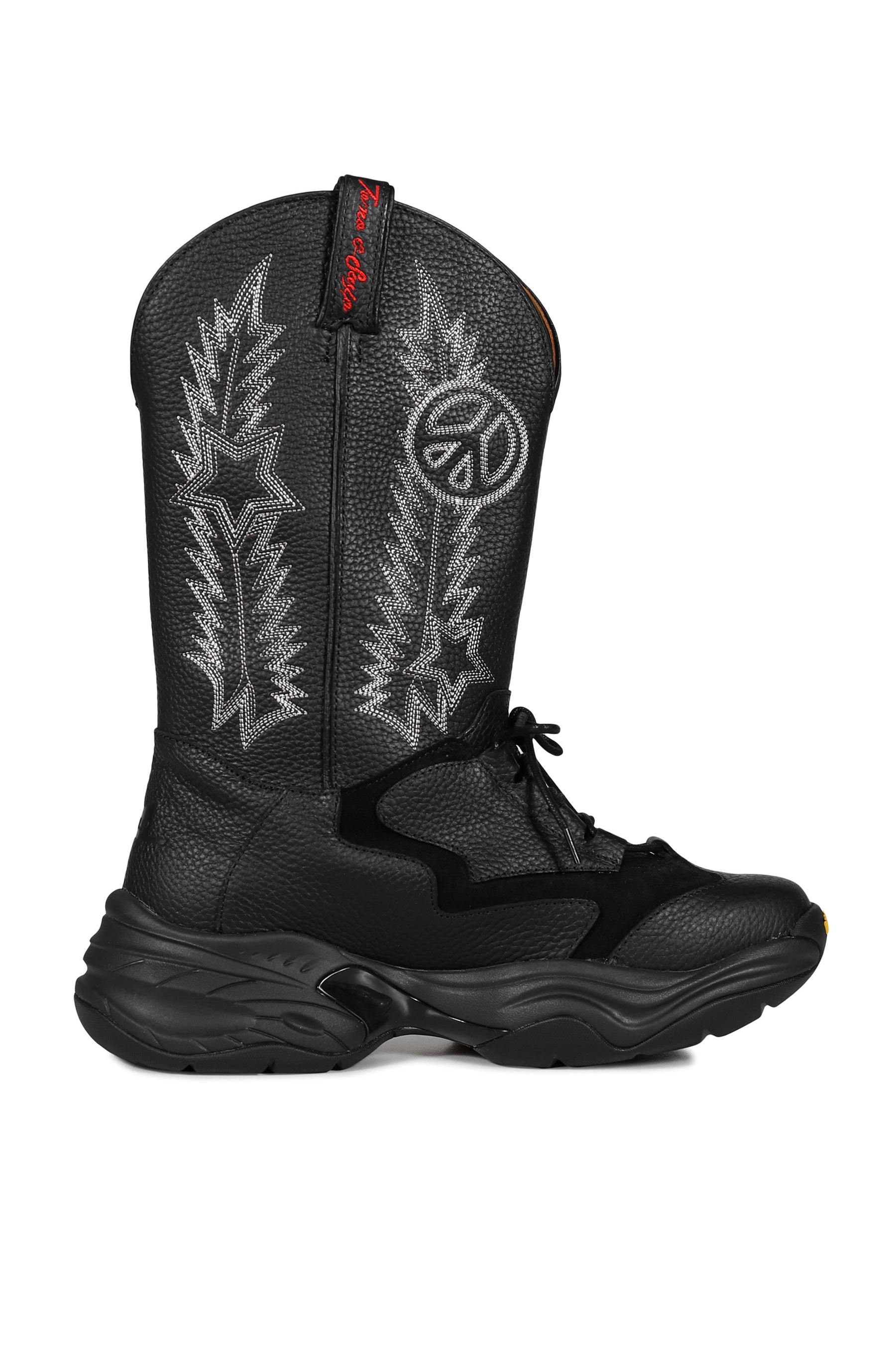 TOMO AND CO. FUNCTIONAL COSMIC WESTERN BOOTS / BLK