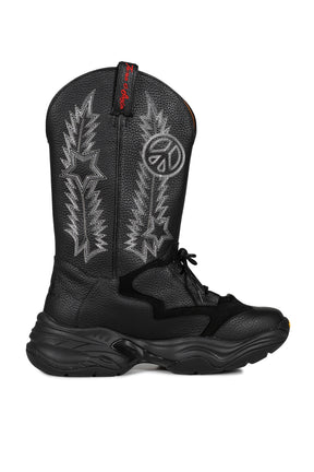 TOMO AND CO. FUNCTIONAL COSMIC WESTERN BOOTS / BLK