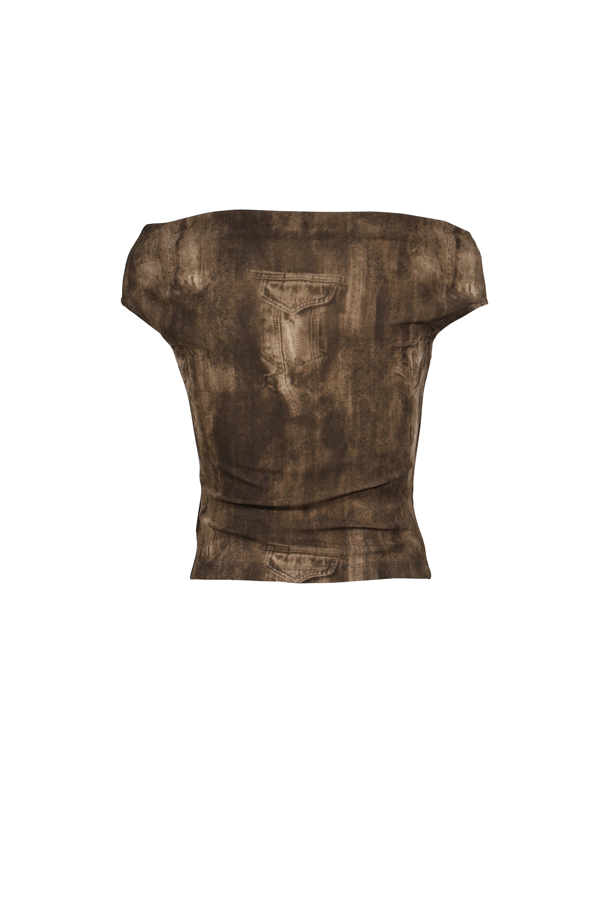 FLOW NECK DRAPE HALF-T / BRW