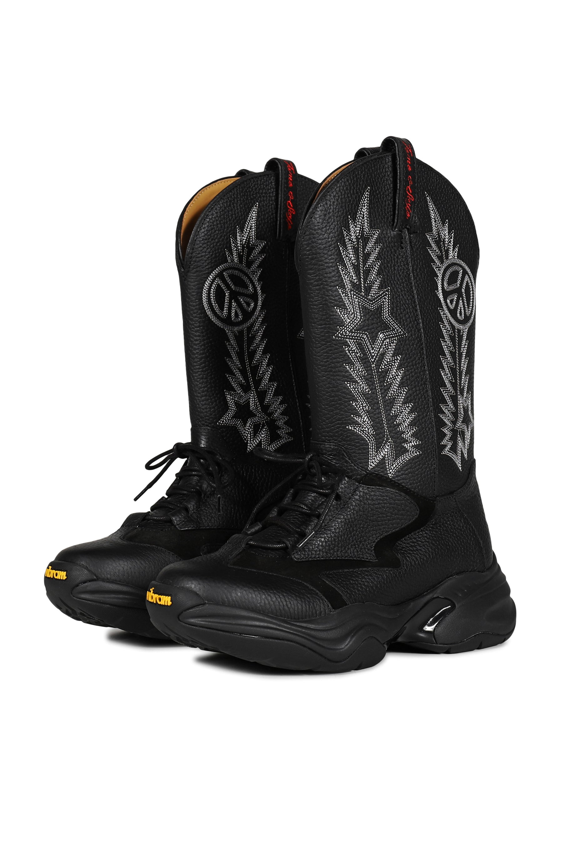 TOMO AND CO. FUNCTIONAL COSMIC WESTERN BOOTS / BLK