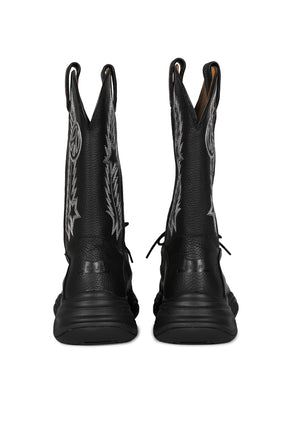 TOMO AND CO. FUNCTIONAL COSMIC WESTERN BOOTS / BLK