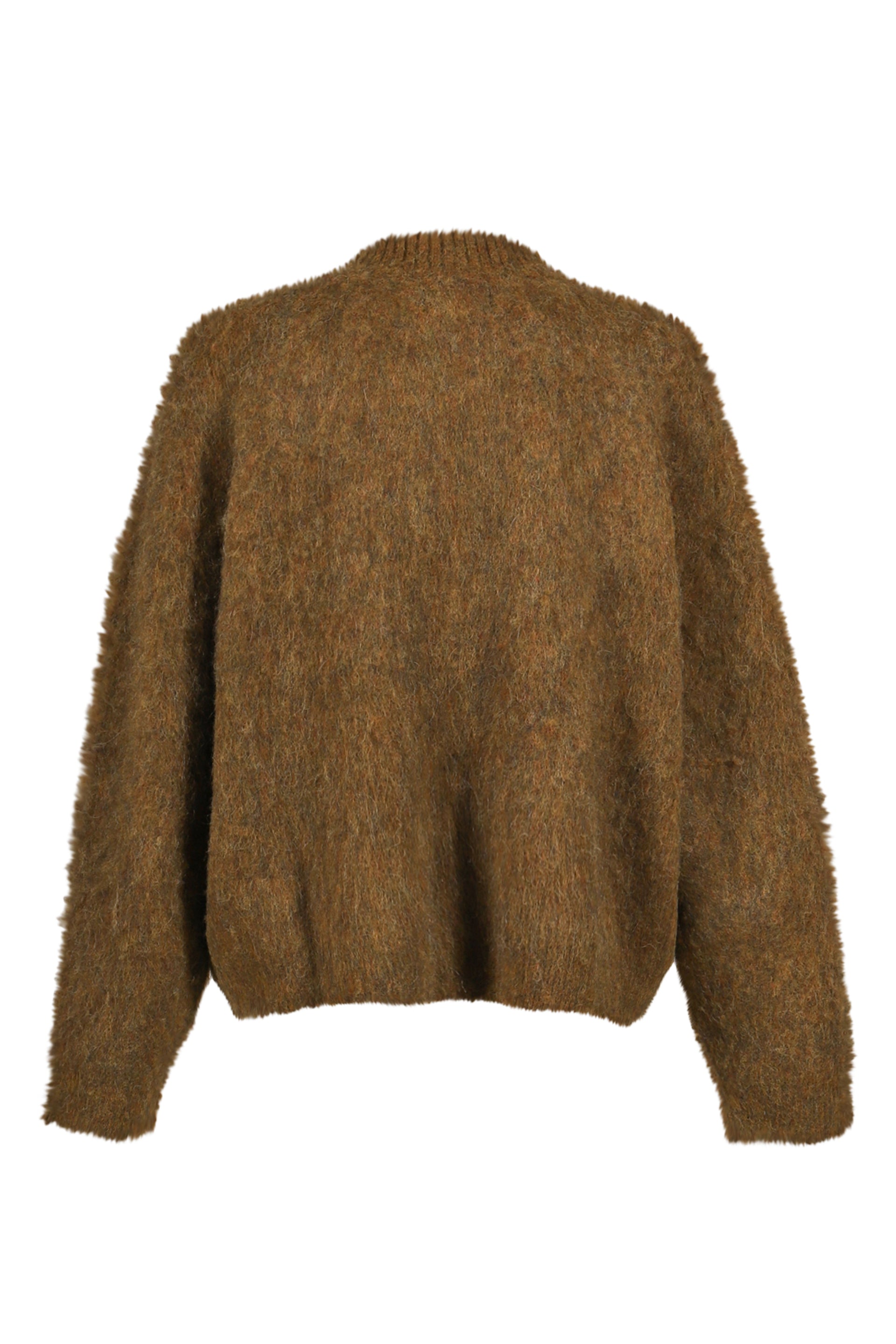 BRUSHED MOHAIR V-NECK JUMPER / BRW