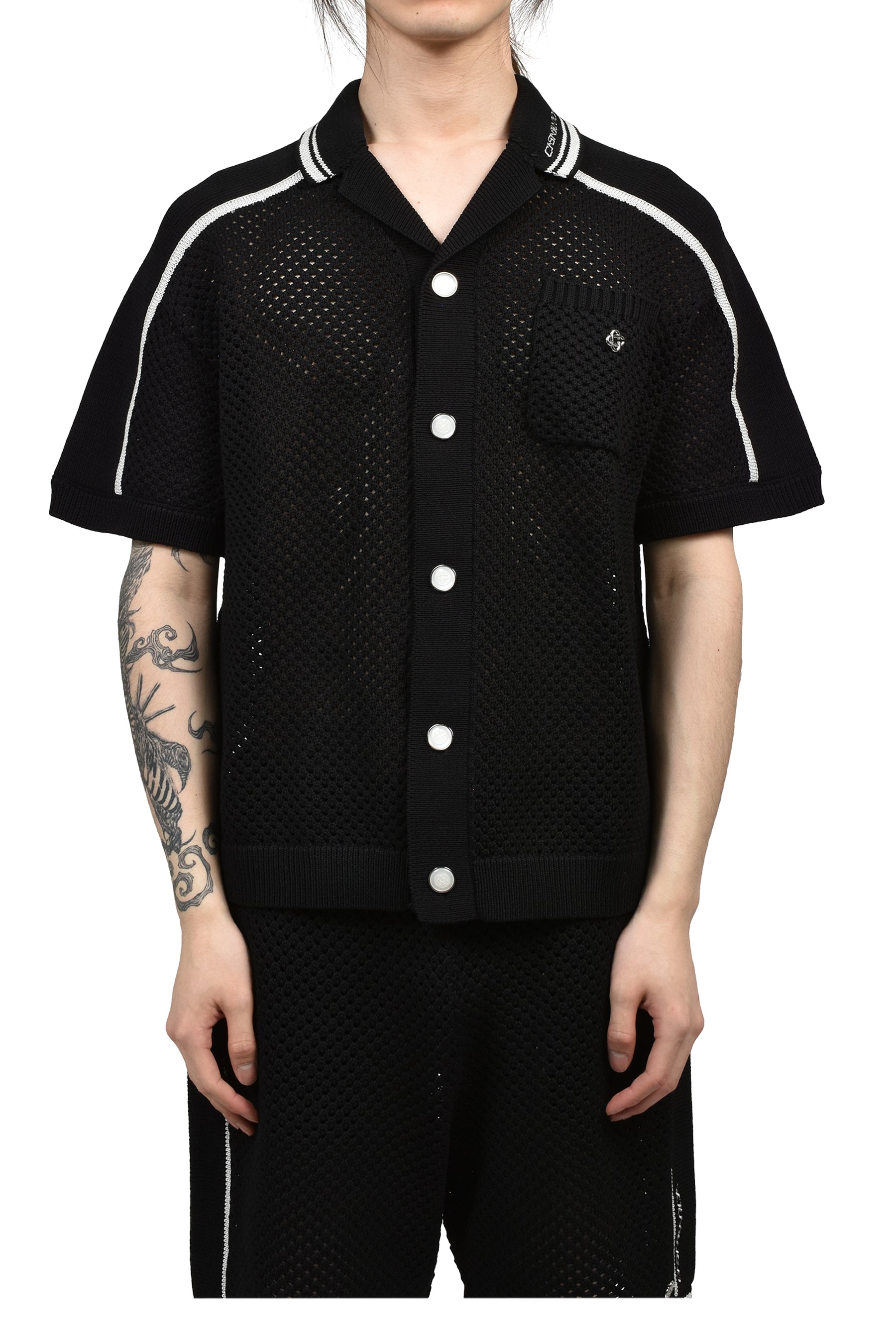 CASABLANCA MESH SHIRT / BLK