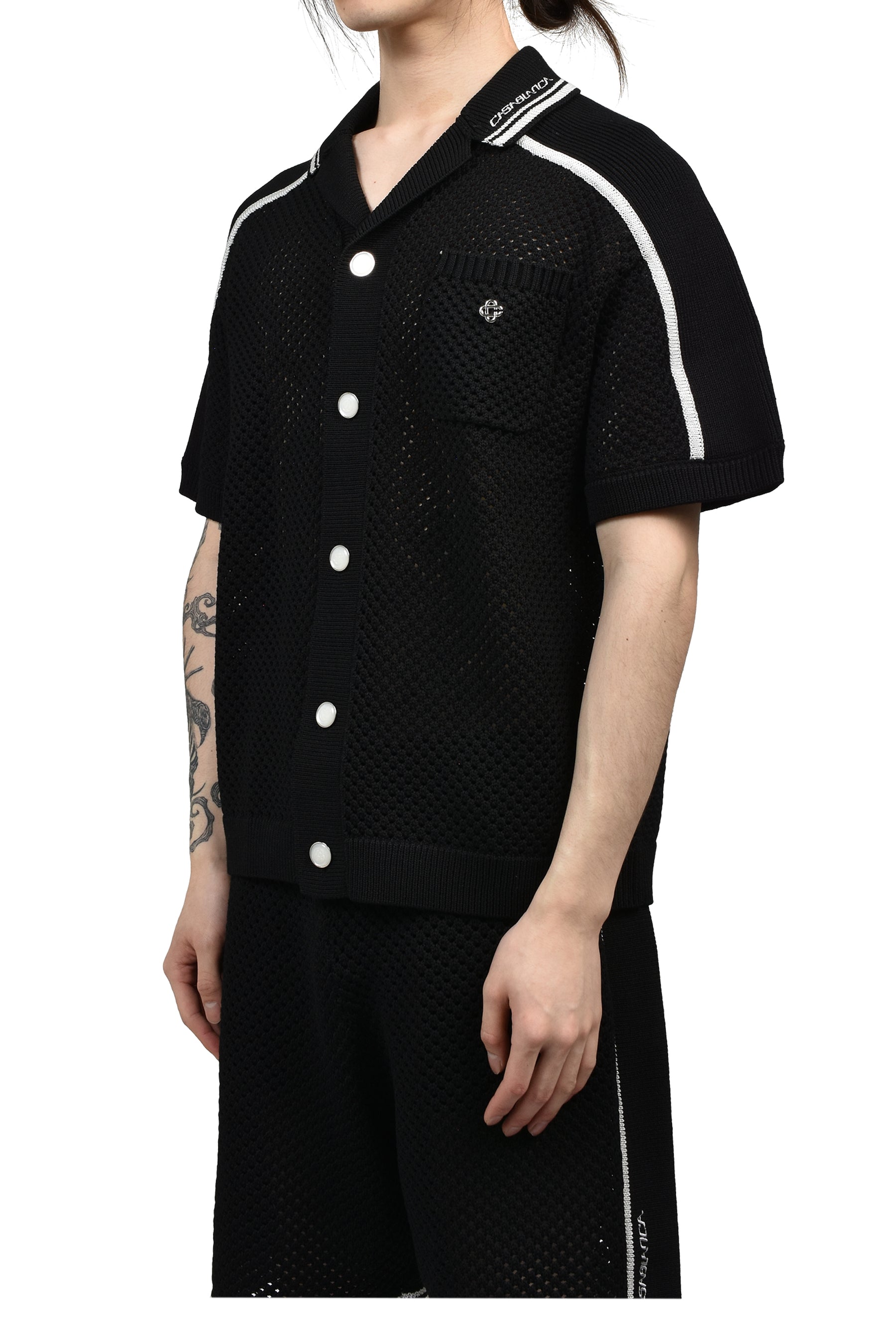 CASABLANCA MESH SHIRT / BLK