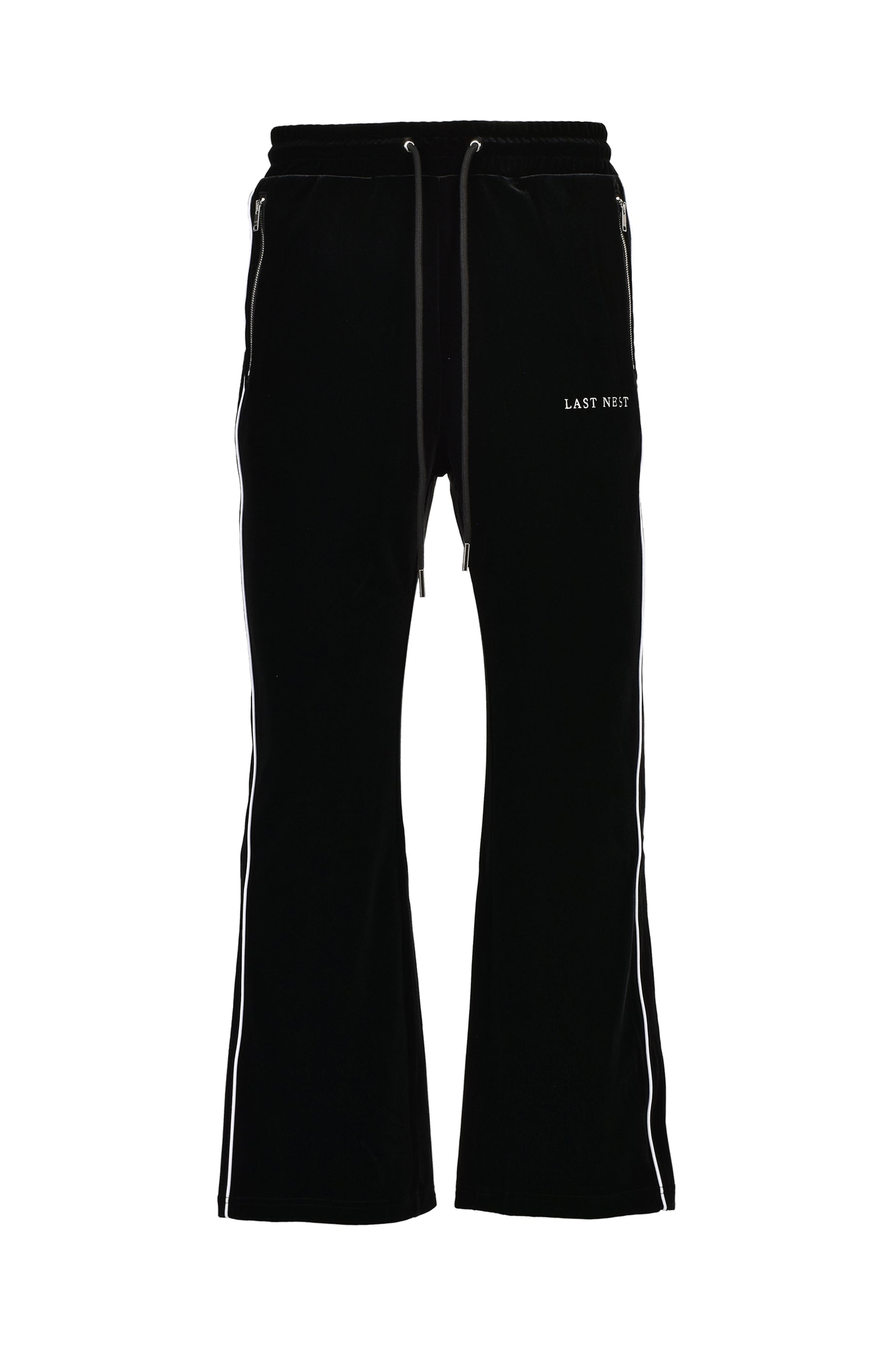 VELVET TRACK PANTS / BLK