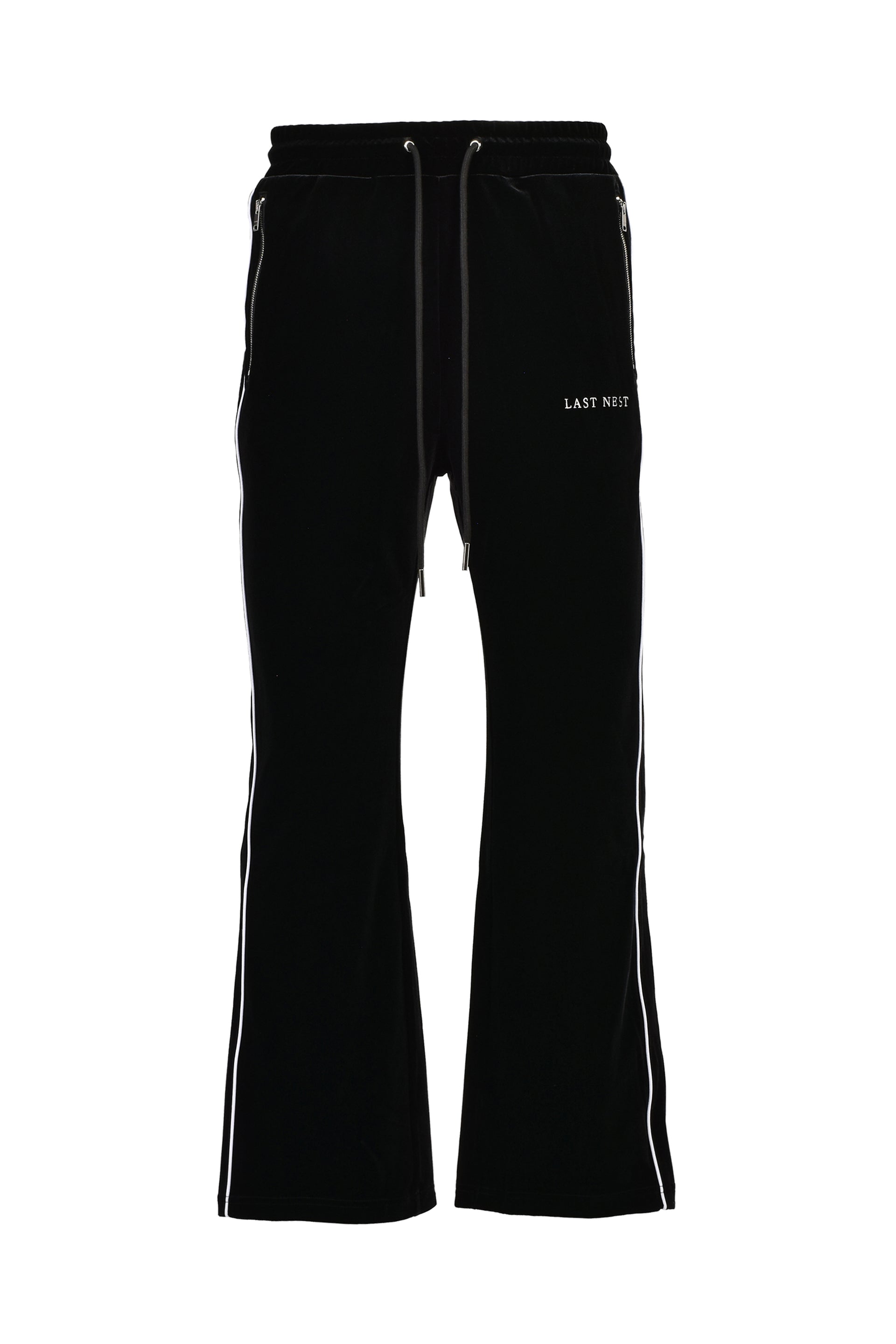 VELVET TRACK PANTS / BLK