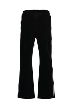 VELVET TRACK PANTS / BLK