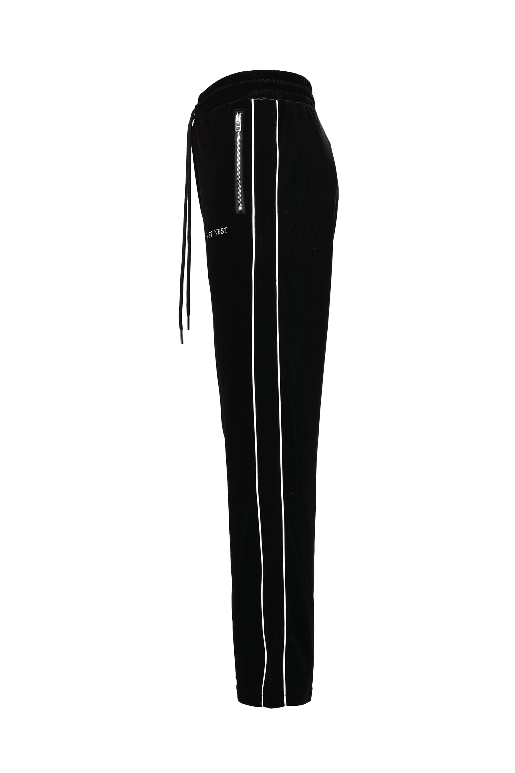 VELVET TRACK PANTS / BLK