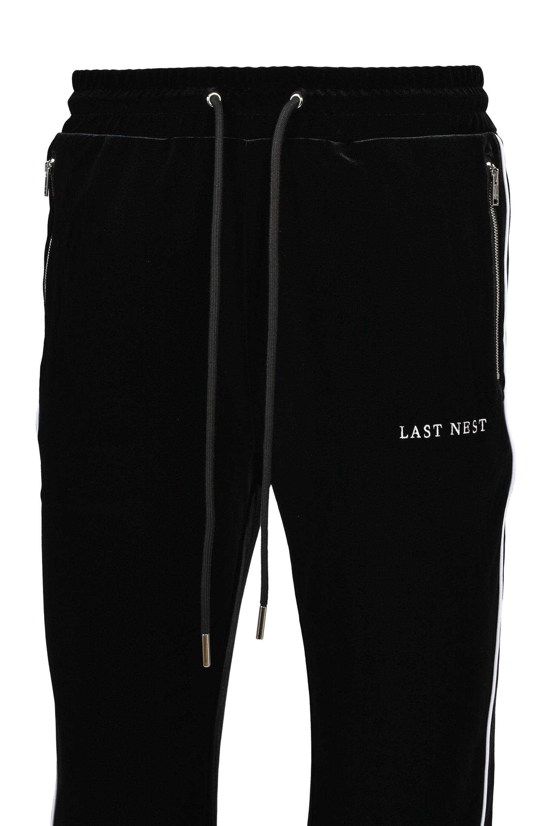 VELVET TRACK PANTS / BLK
