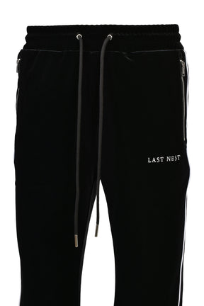 VELVET TRACK PANTS / BLK